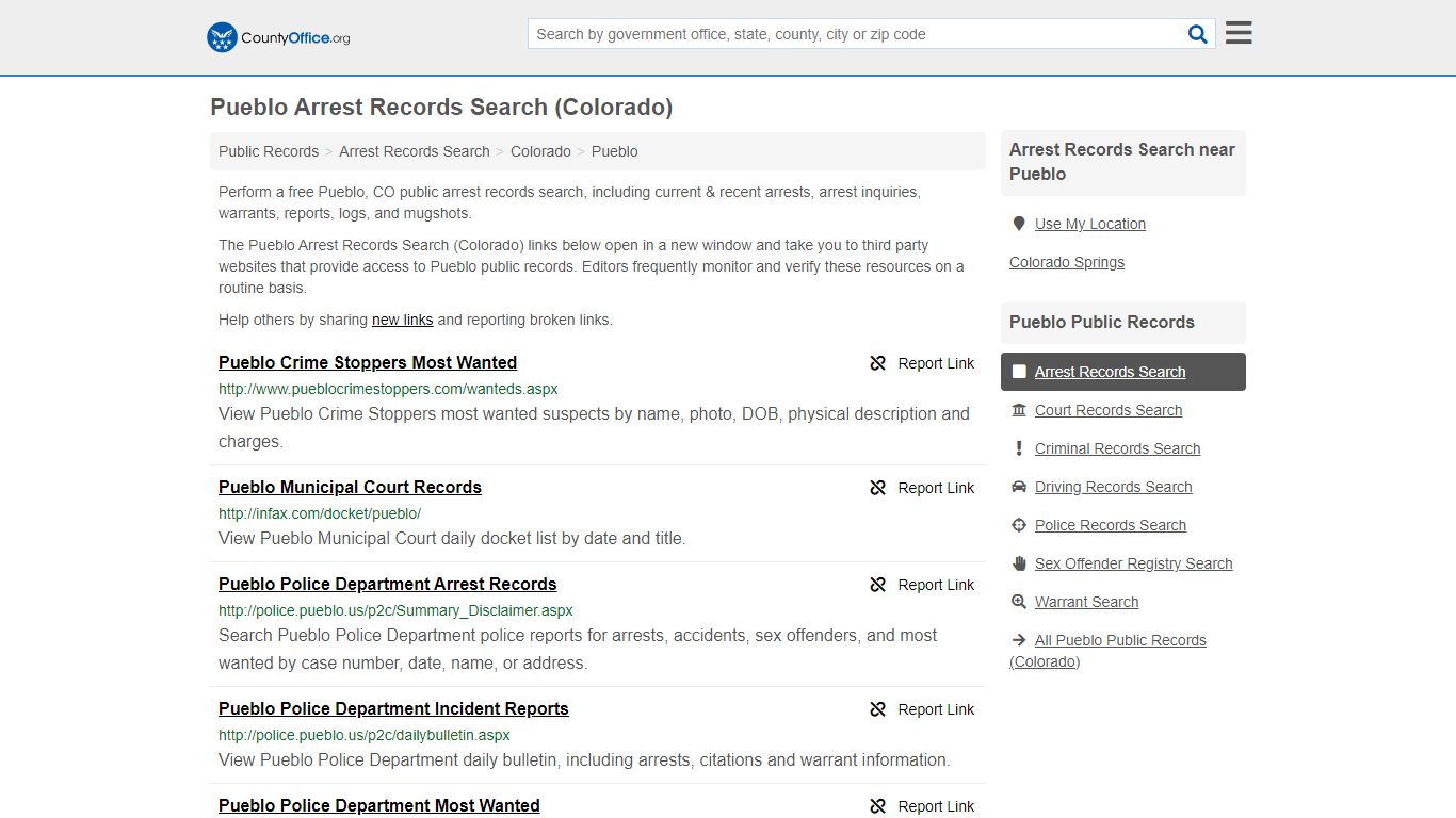 Arrest Records Search - Pueblo, CO (Arrests & Mugshots)